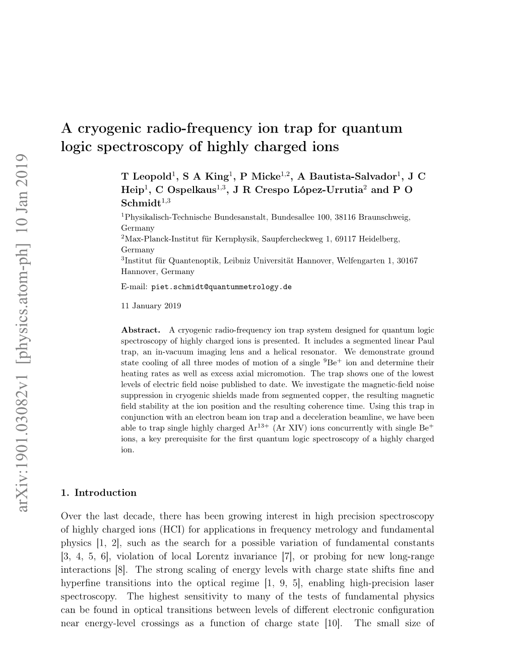 A Cryogenic Radio-Frequency Ion Trap for Quantum Logic Spectroscopy of Highly Charged Ions