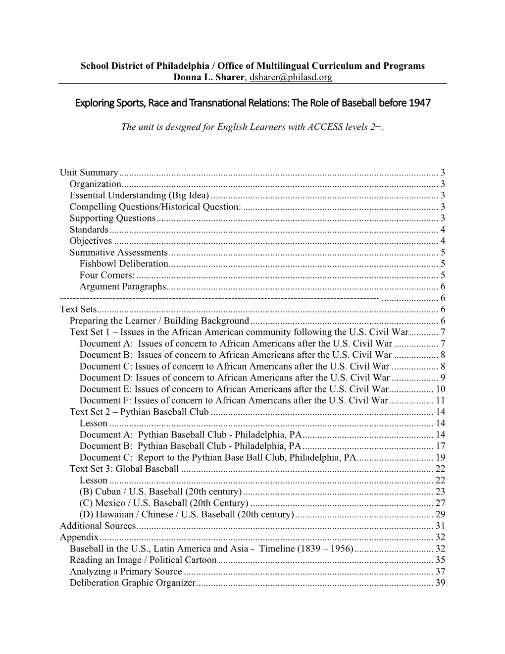 Exploring Sports, Race and Transnational Relations: the Role of Baseball Before 1947