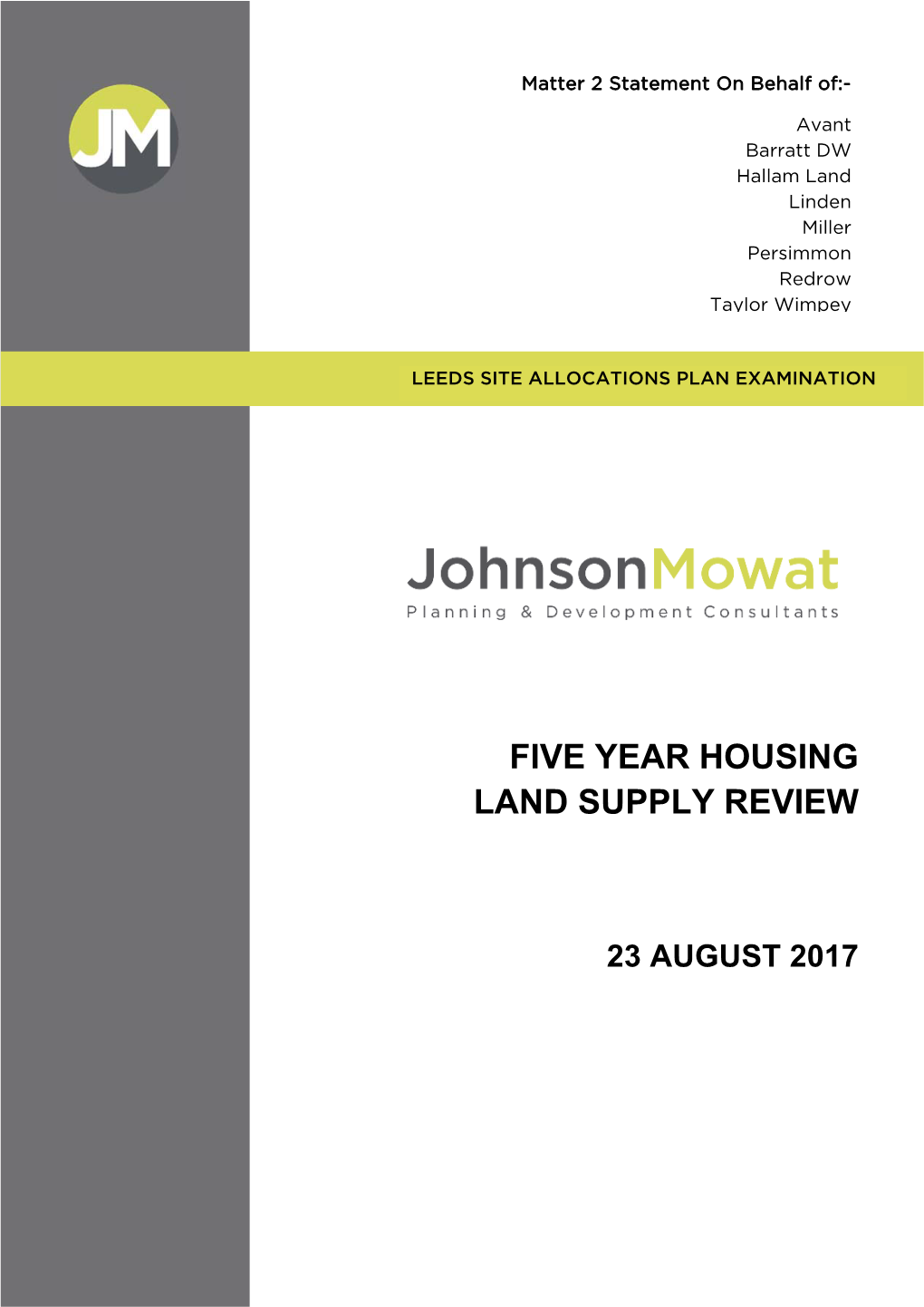 Five Year Housing Land Supply Review