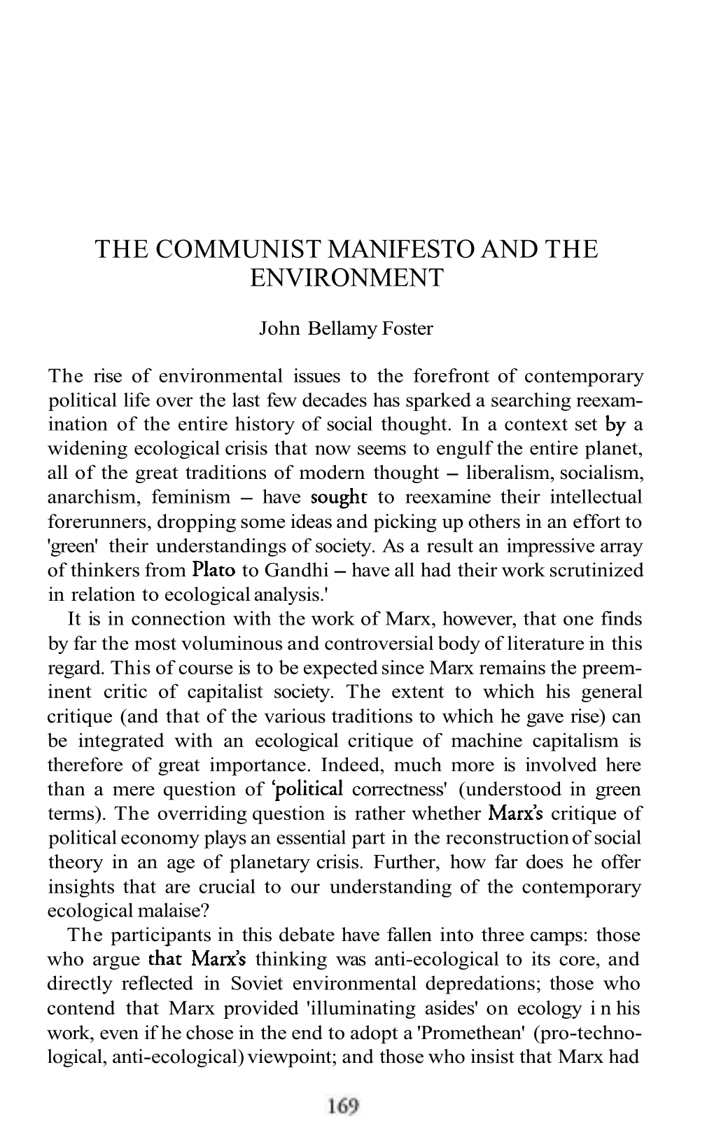 The Communist Manifesto and the Environment