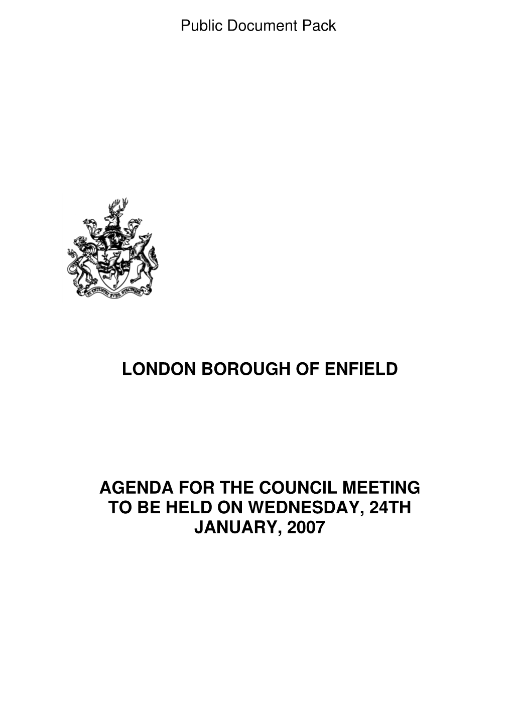 London Borough of Enfield Agenda for the Council