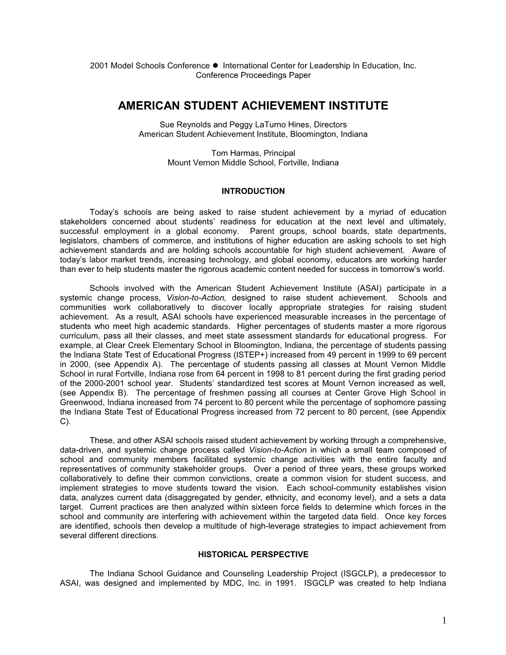 American Student Achievement Institute