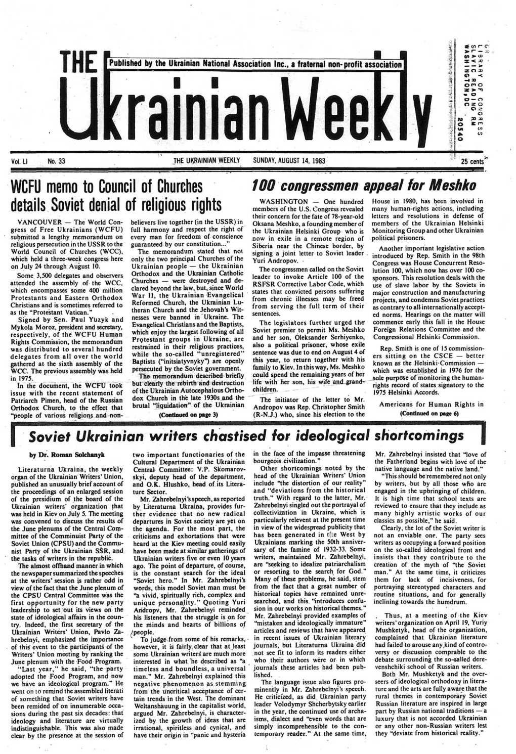 The Ukrainian Weekly 1983, No.33