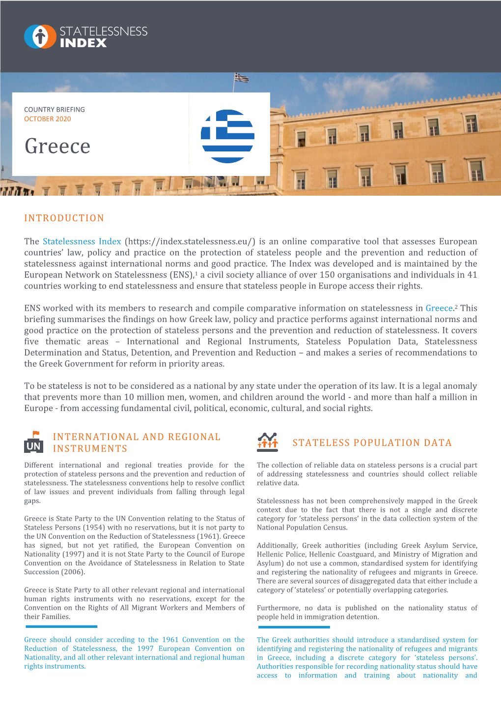 COUNTRY BRIEFING OCTOBER 2020 Greece