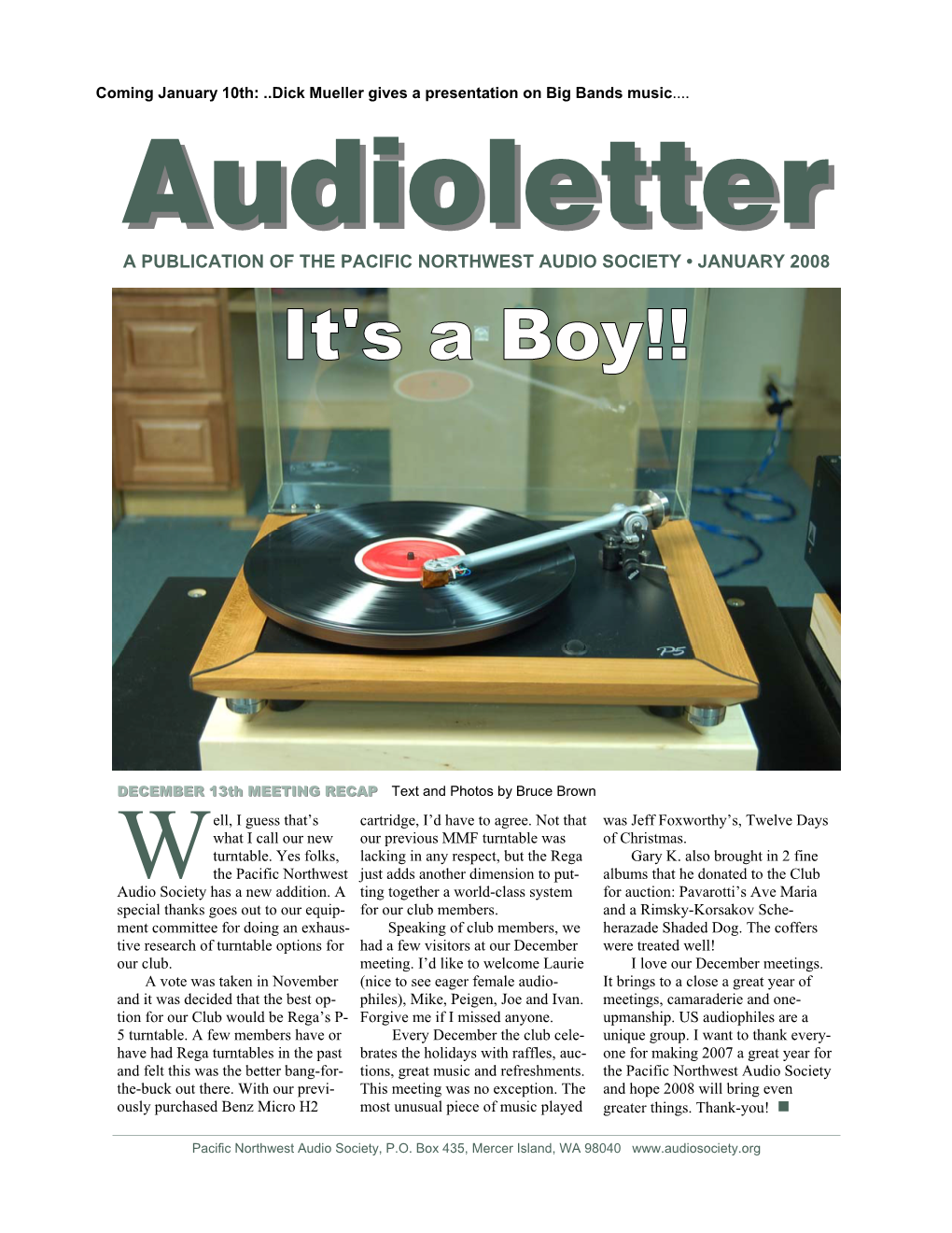 Audioletter Jan 2008