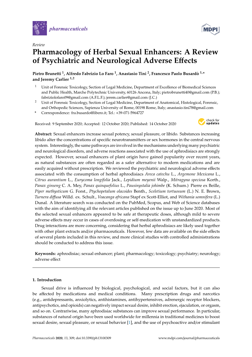 Pharmacology of Herbal Sexual Enhancers: a Review of Psychiatric and Neurological Adverse Eﬀects