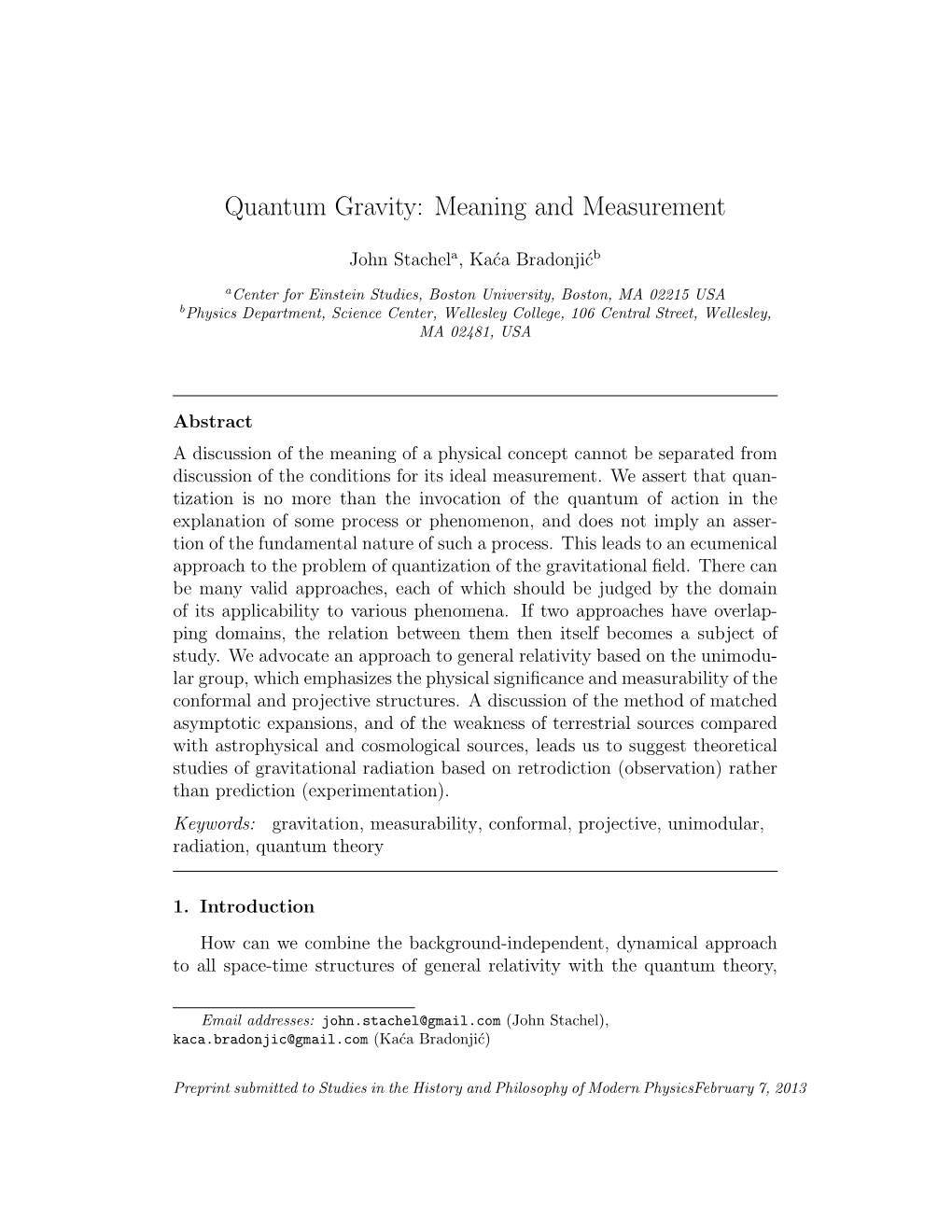 Quantum Gravity: Meaning and Measurement