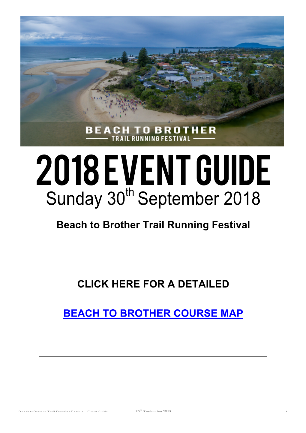 2018 EVENT Guide Sunday 30Th September 2018