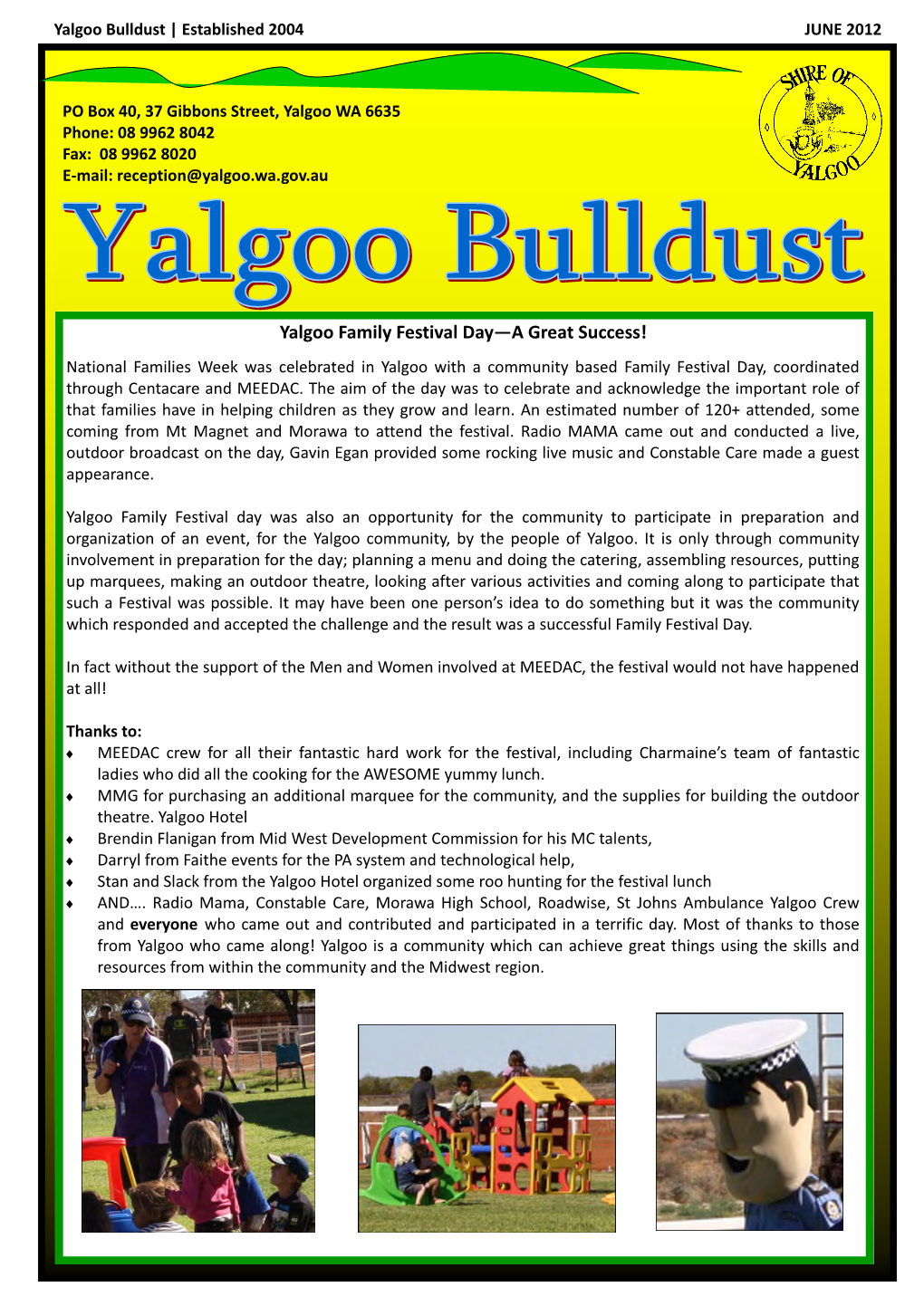 Yalgoo Family Festival Day—A Great Success!