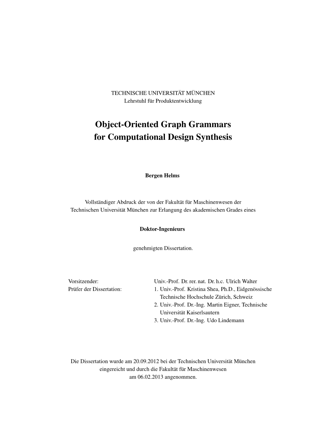 Object-Oriented Graph Grammars for Computational Design Synthesis