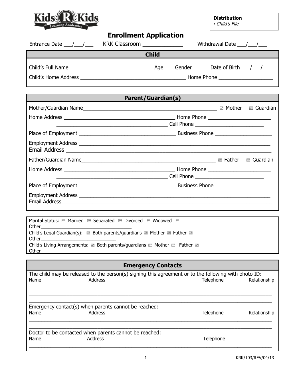 Enrollment Application