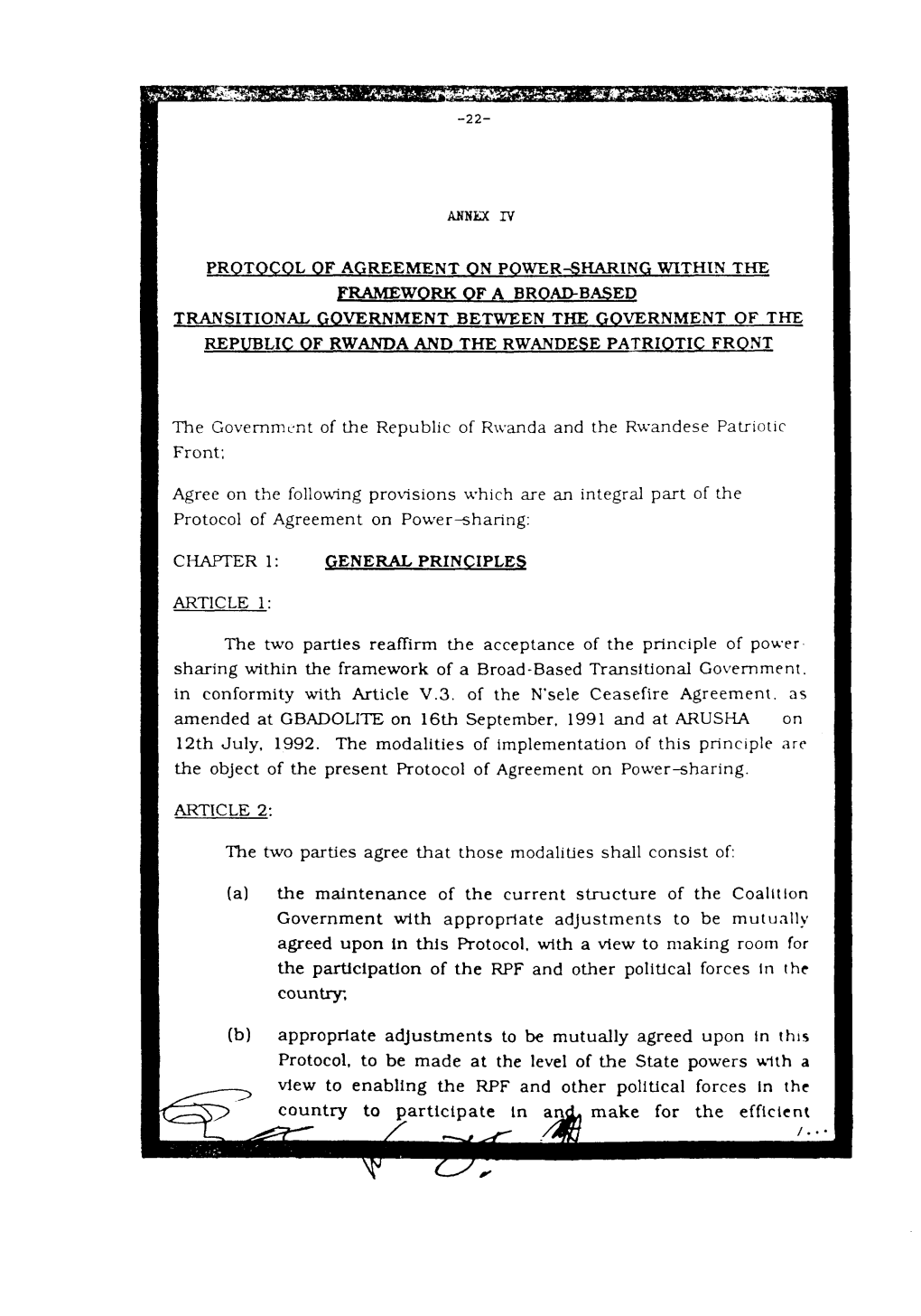 Protocol of Agreement on Power-Sharing