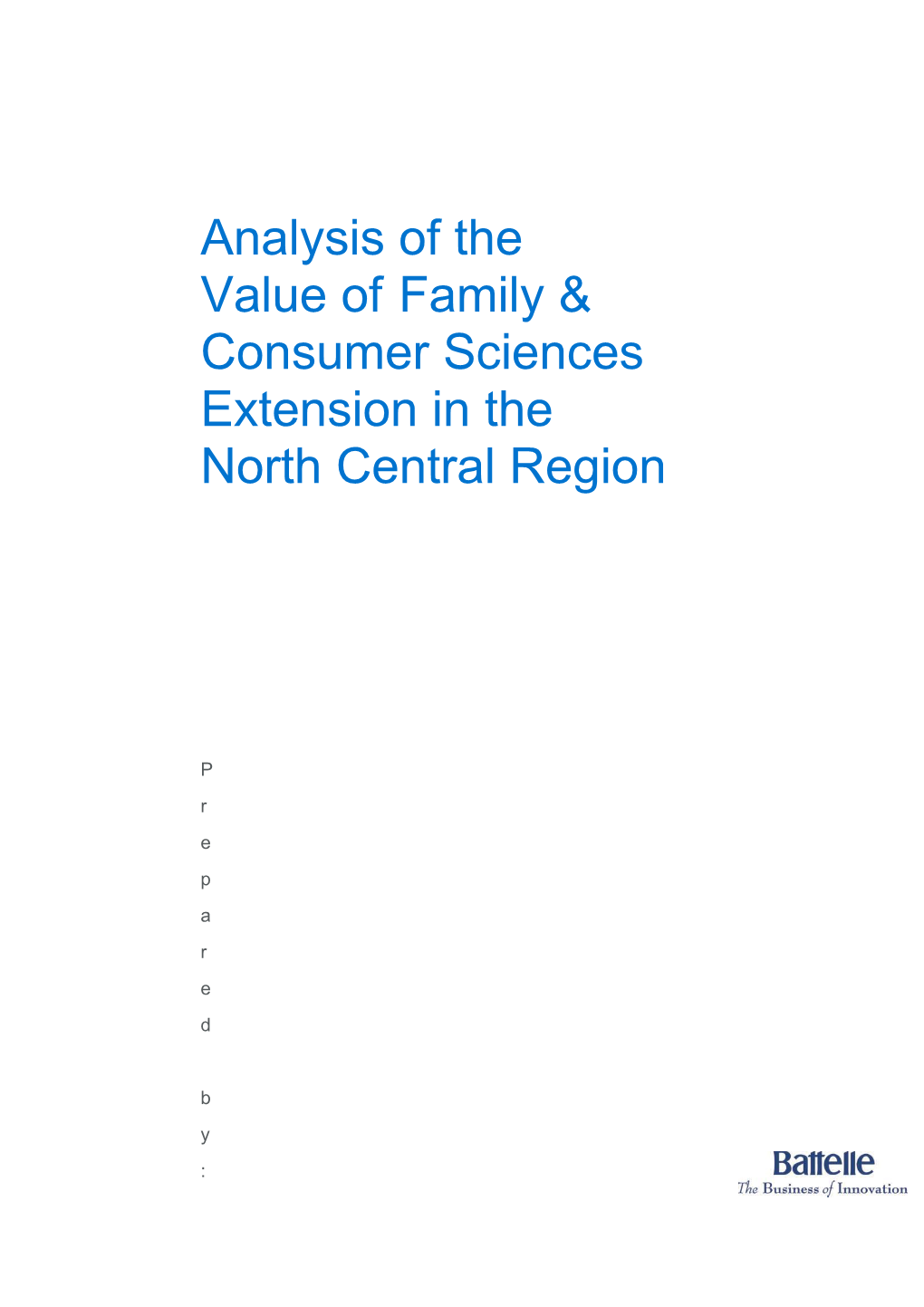 Analysis of the Value of Family & Consumer Sciences Extension in The