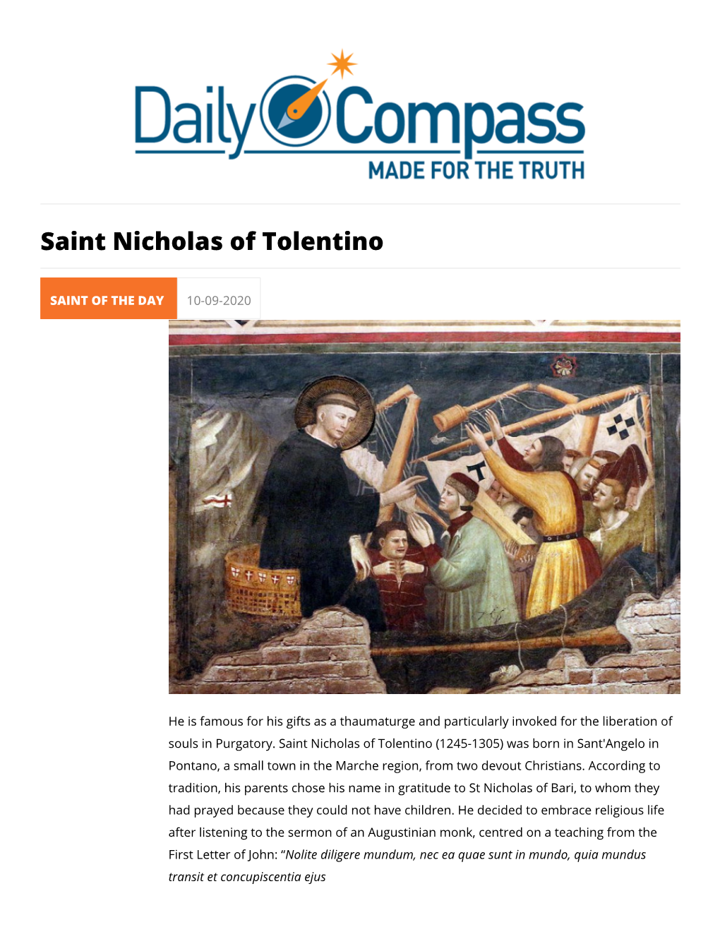 Saint Nicholas of Tolentino