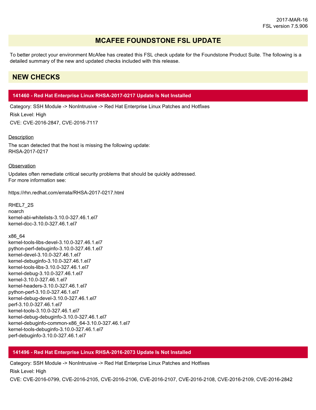 Mcafee Foundstone Fsl Update