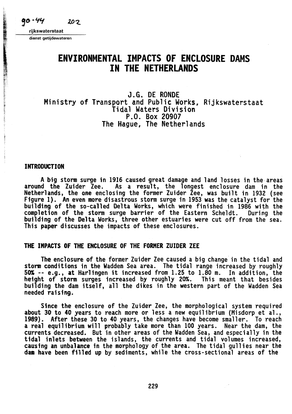 Environmental Impacts of Enclosure Dams in the Netherlands