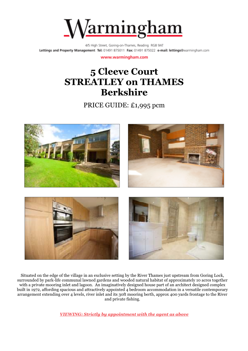 5 Cleeve Court STREATLEY on THAMES Berkshire