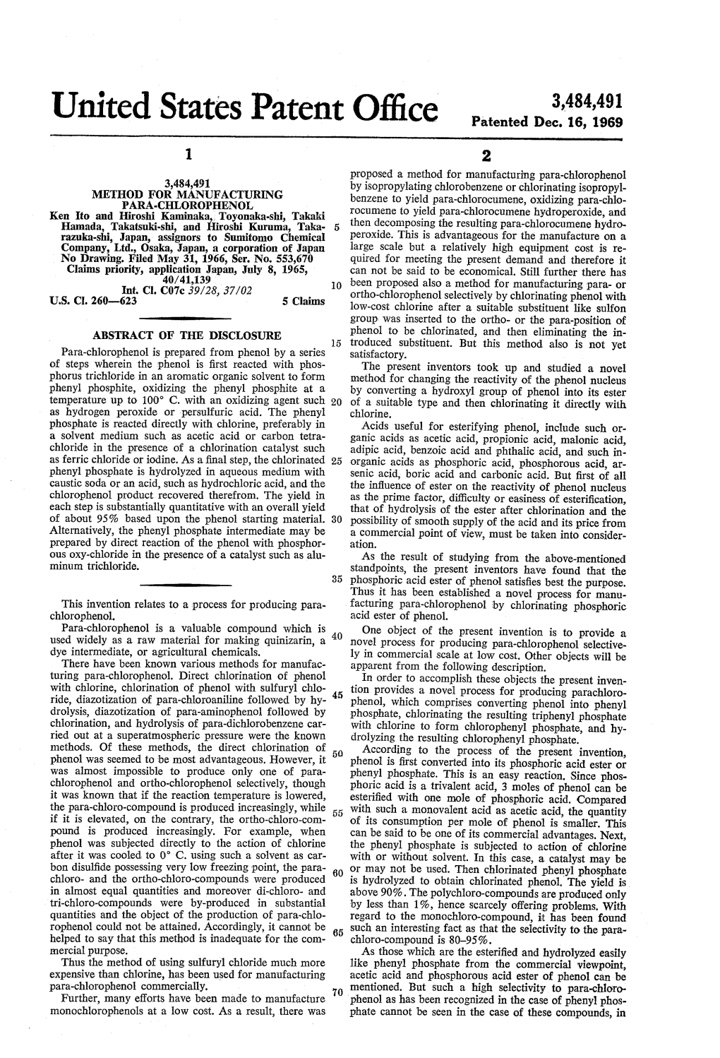 United States Patent Office Patented Dec