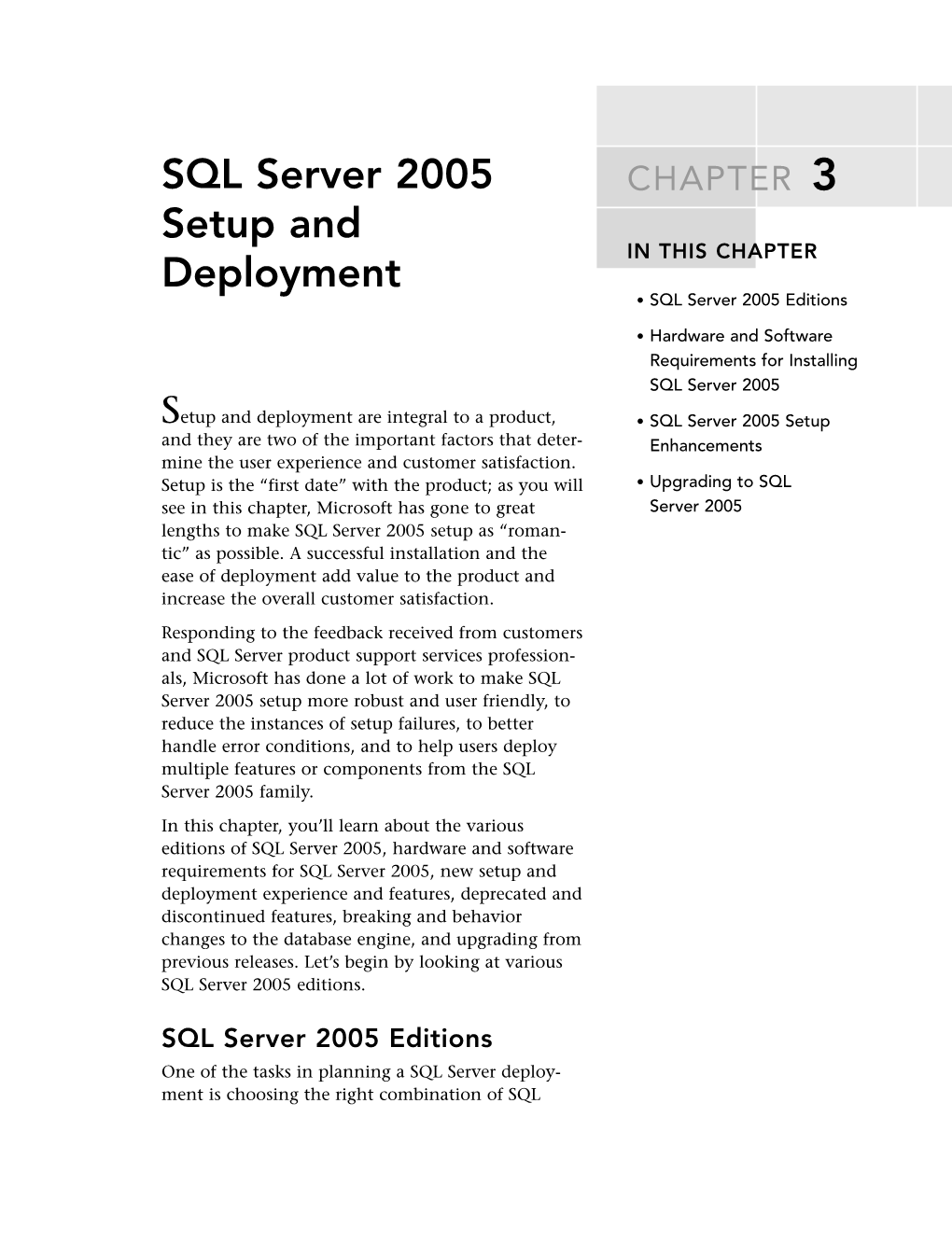 SQL Server 2005 Setup and Deployment