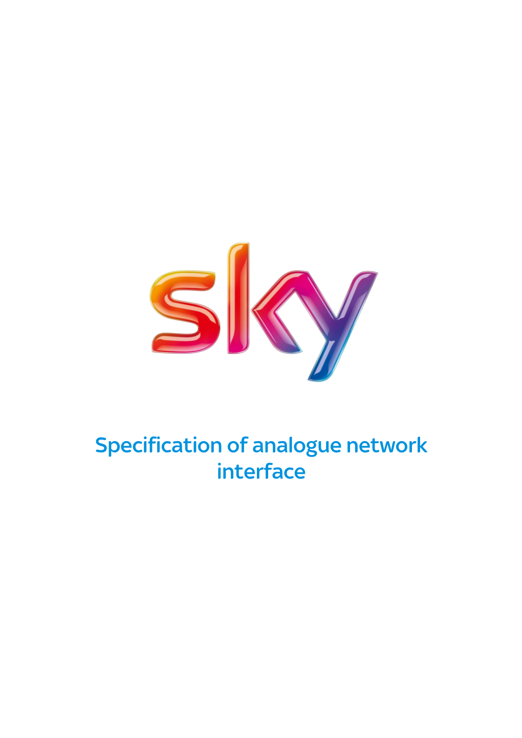 Specification of Analogue Network Interface