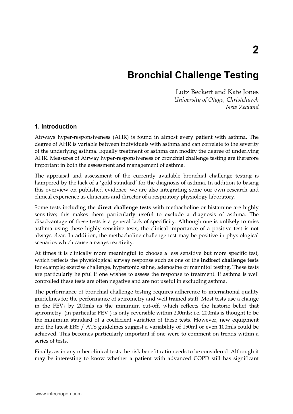 Bronchial Challenge Testing