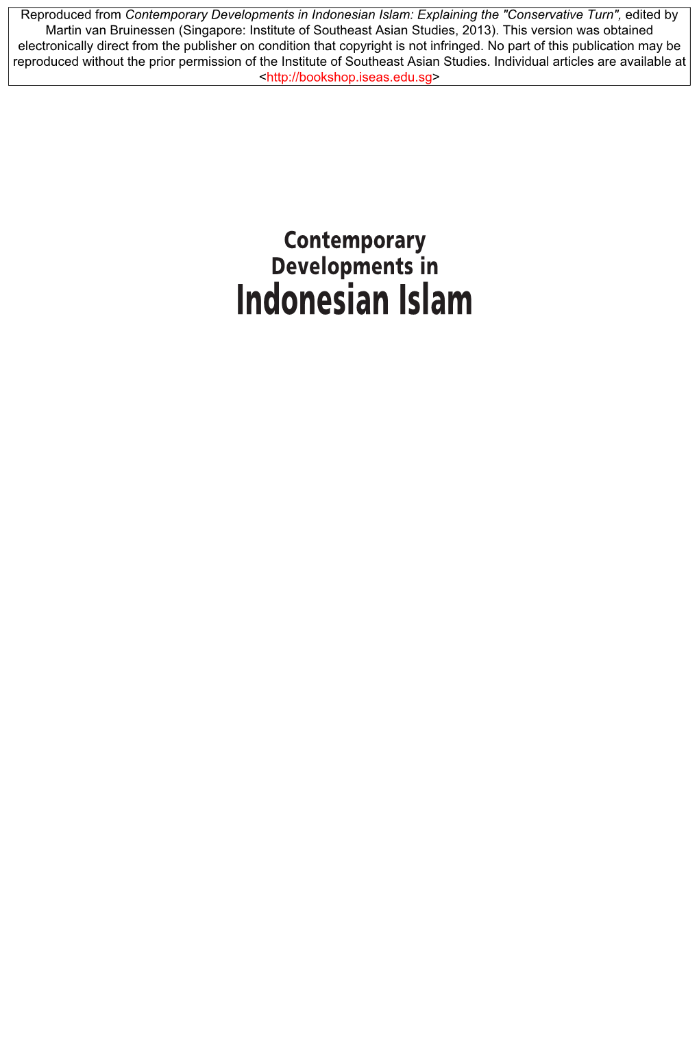 Reproduced from Contemporary Developments in Indonesian Islam