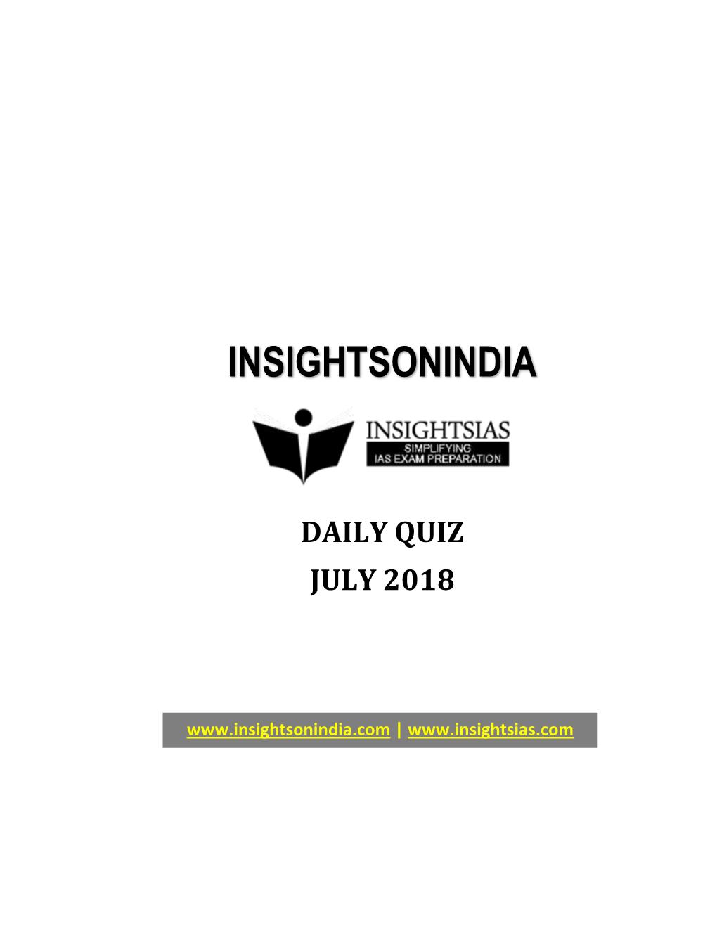 Insights July 2018 Daily Quiz