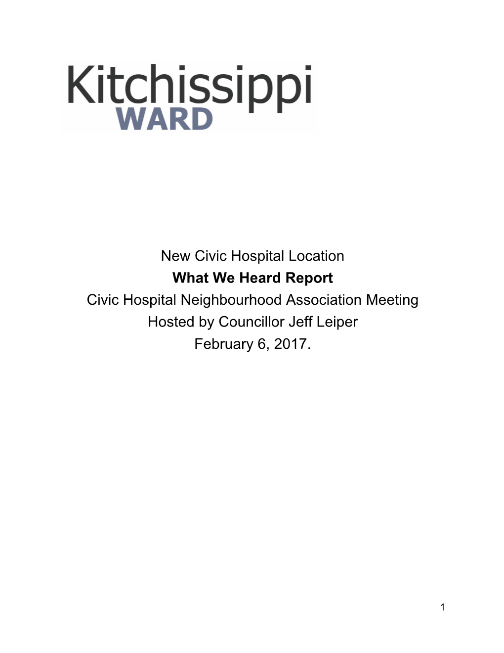 Civic Hospital As We Heard It Report.Pdf