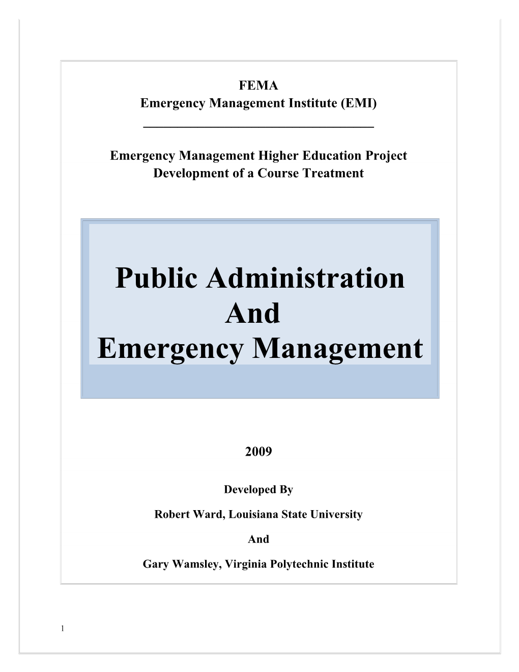 Emergency Management Institute (EMI)