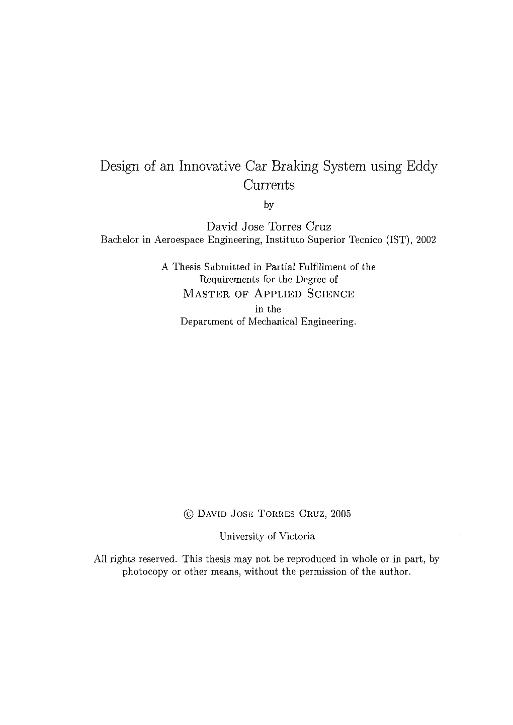 Design of an Innovative Car Braking System Using Eddy Currents