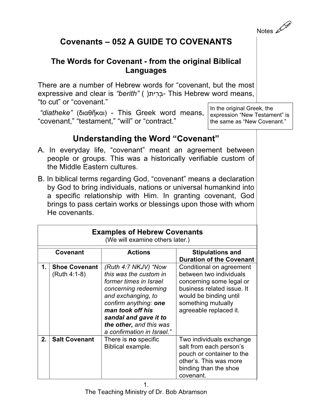 Covenants – 052 a GUIDE to COVENANTS