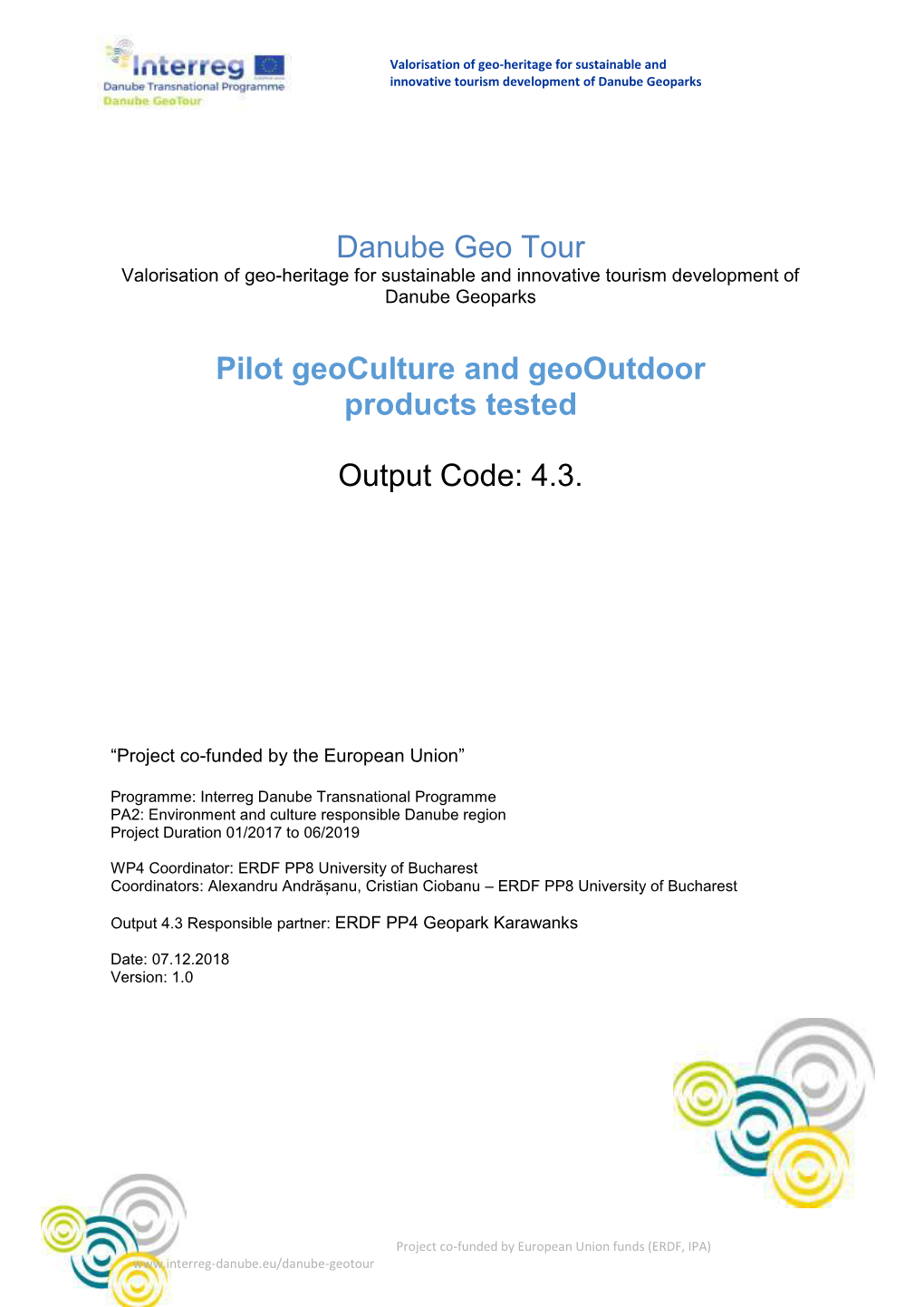 Danube Geo Tour Pilot Geoculture and Geooutdoor Products Tested