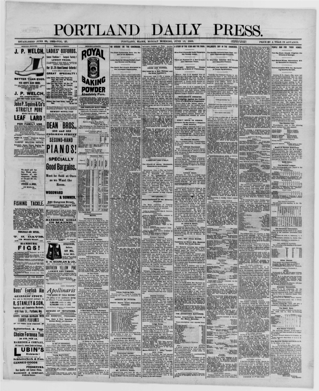 Portland Daily Press: June 10,1889