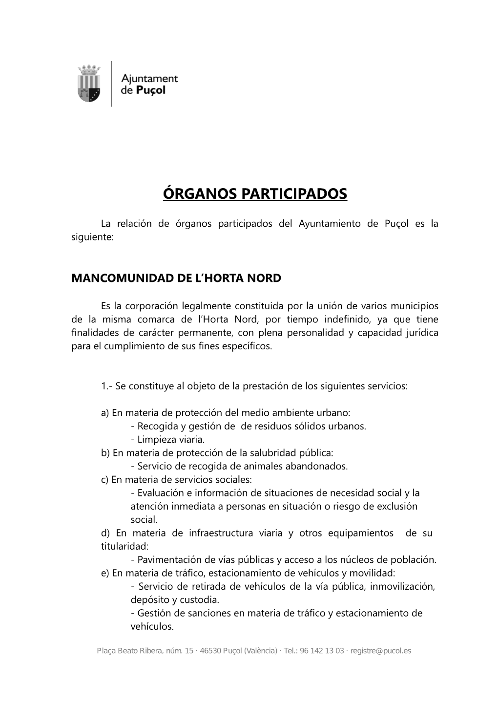 Órganos Participados