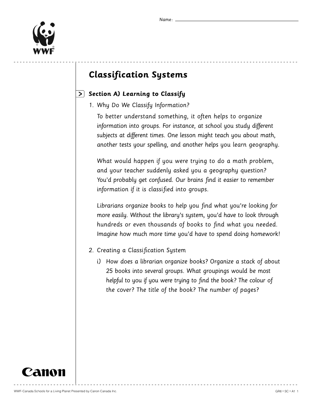 Classification Systems