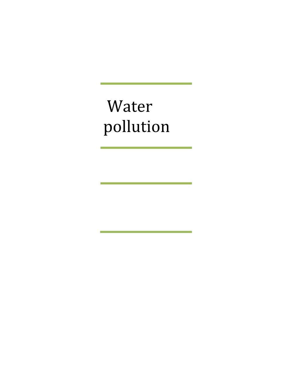 Water Pollution