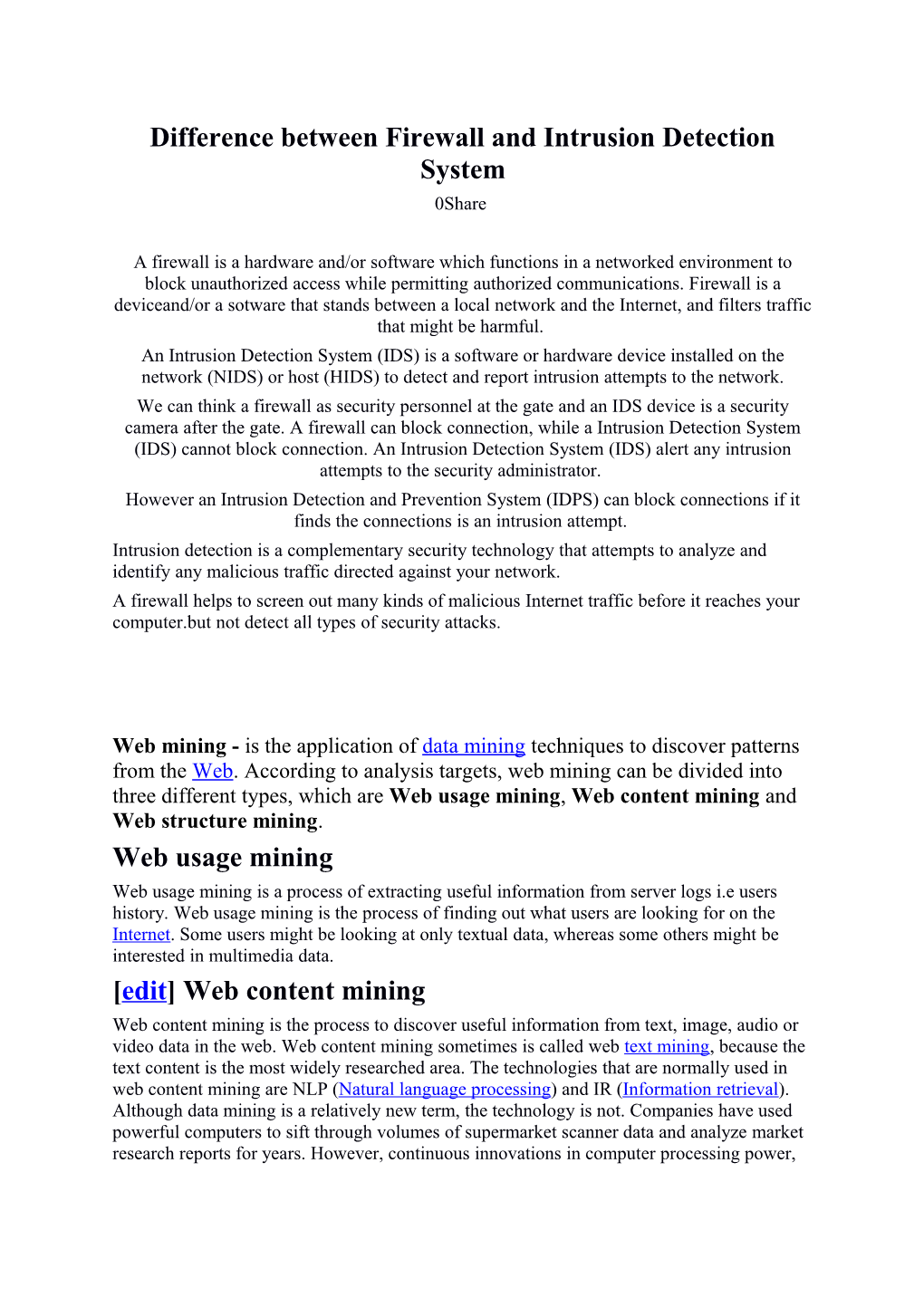 Difference Between Firewall and Intrusion Detection System