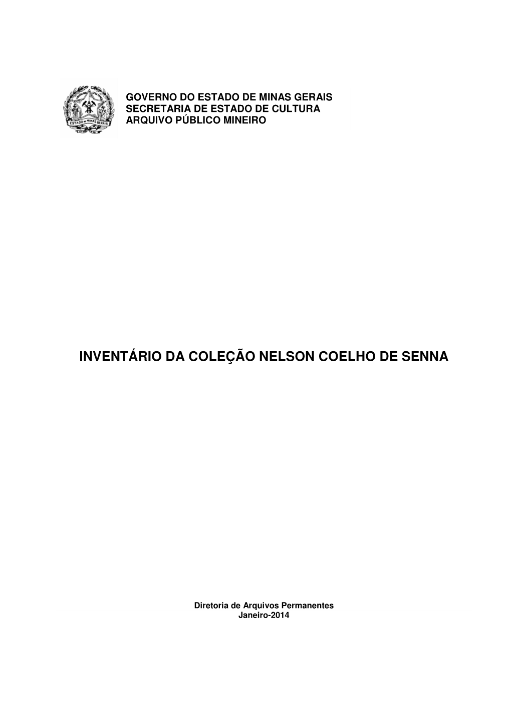 Inventário Da Coleção Nelson Coelho De Senna