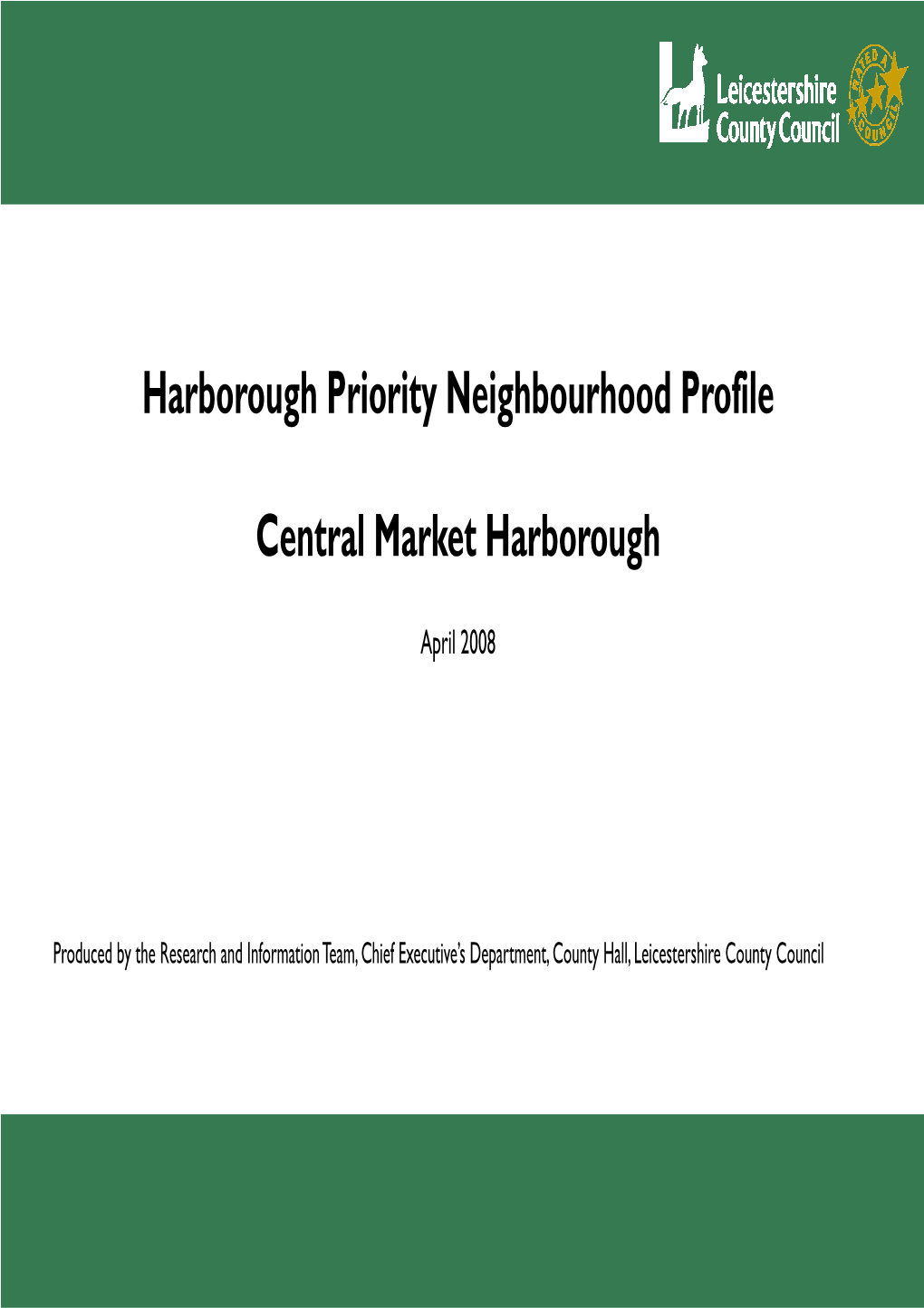 Market Harborough Priority Neighbourhood Profile