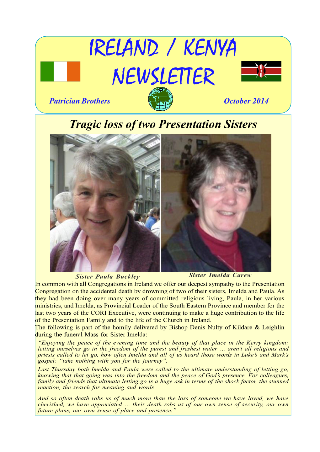 Ireland / Kenya Newsletter