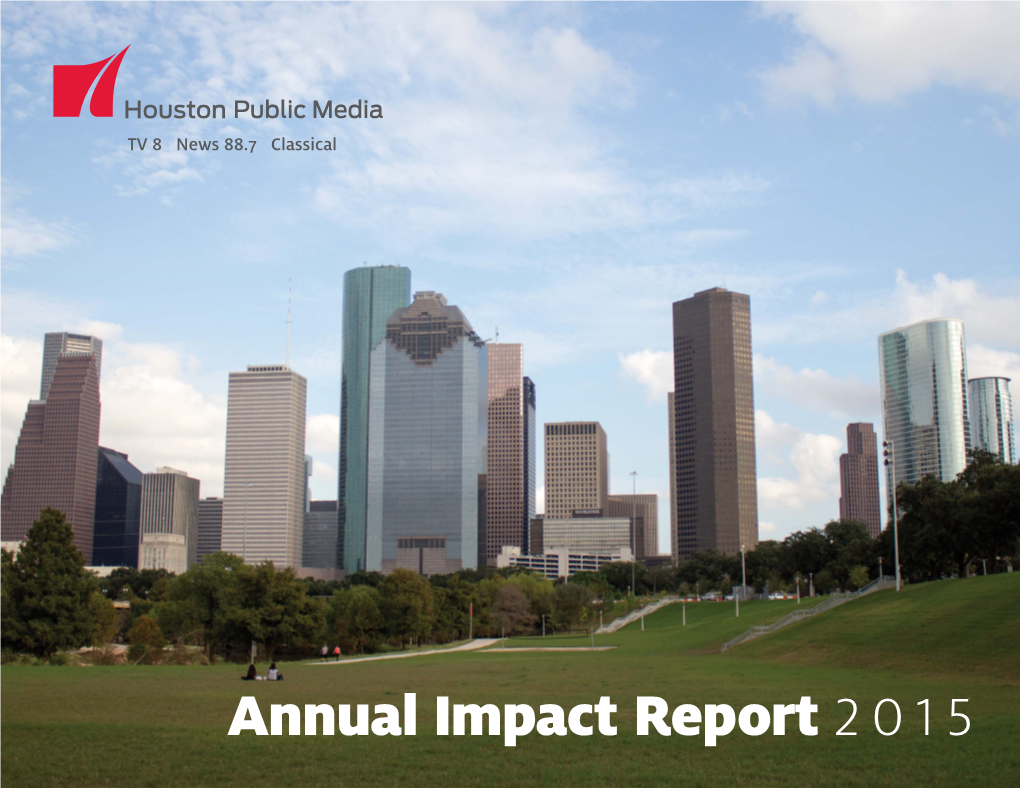 Annual Impact Report 2015 Dear Friends