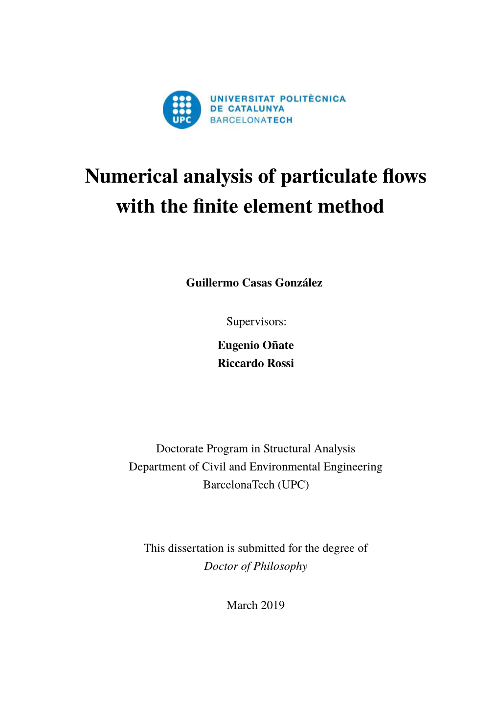 Numerical Analysis of Particulate Flows with the Finite Element Method