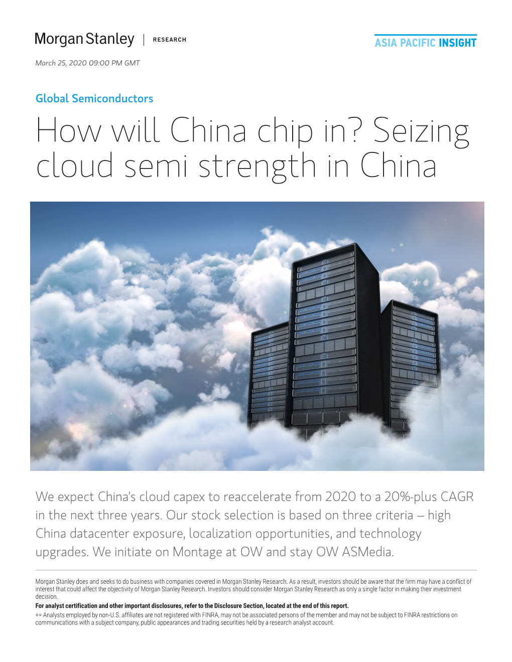 M How Will China Chip In? Seizing Cloud Semi Strength in China