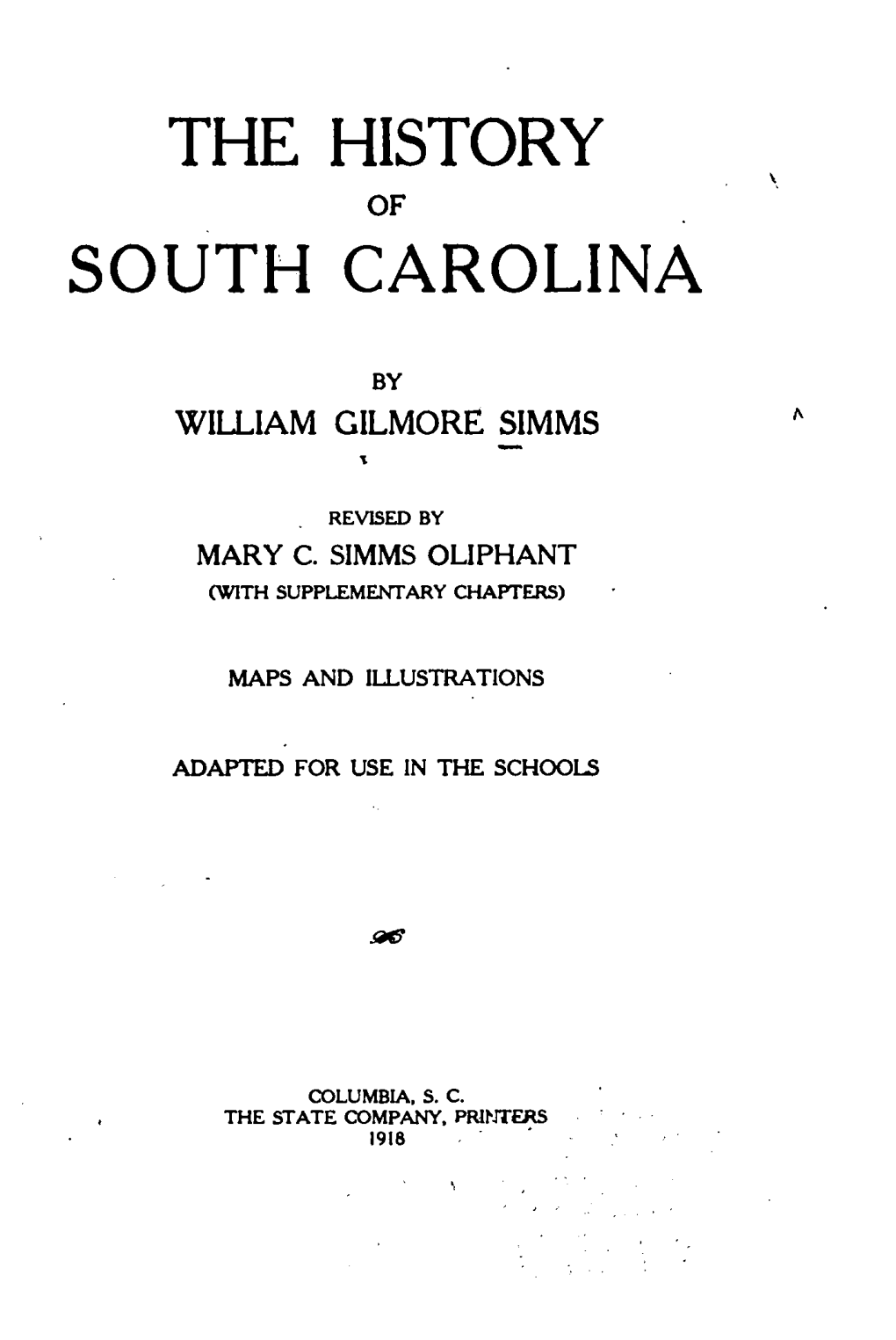 The History of South Carolina