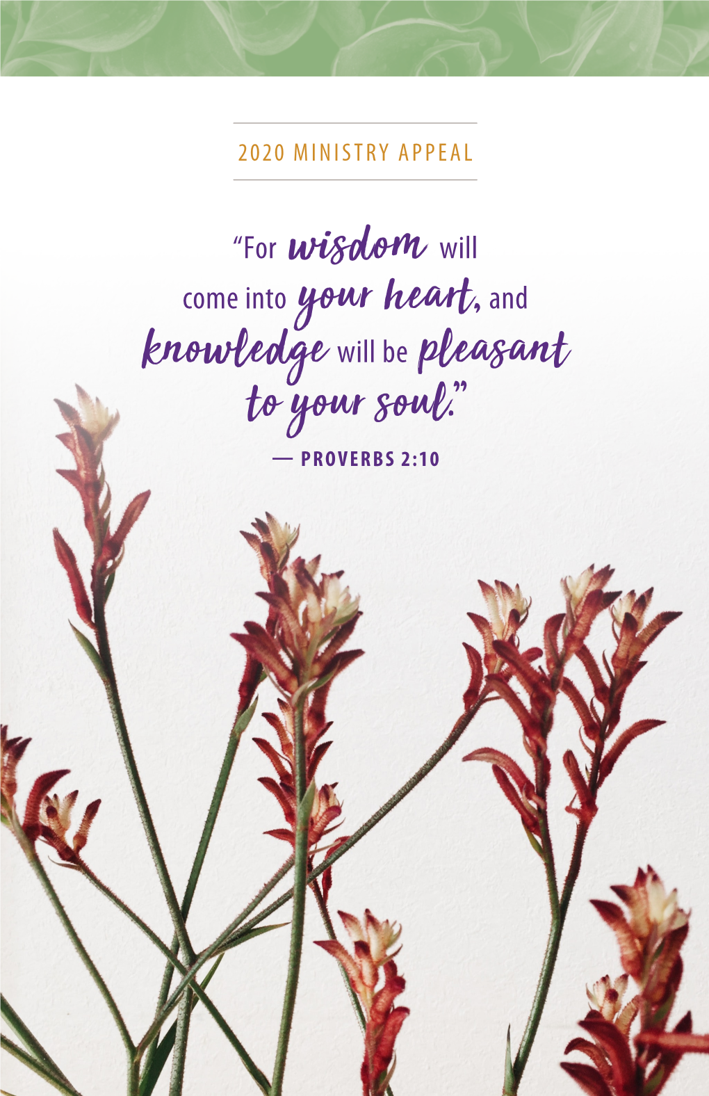 Knowledge Will Be Pleasant to Your Soul.”