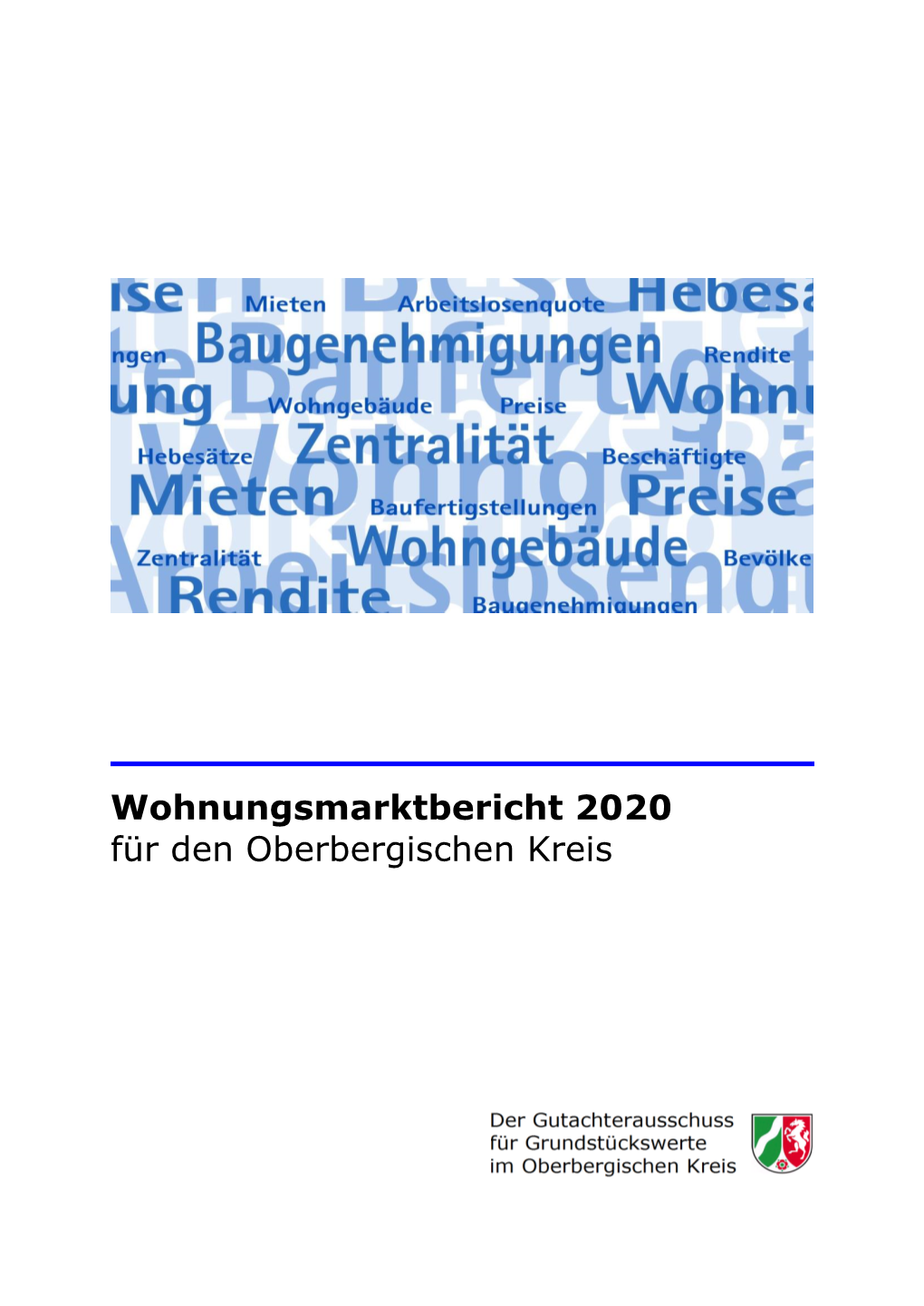Wohnungsmarktbericht 2020 Für Den Oberbergischen Kreis