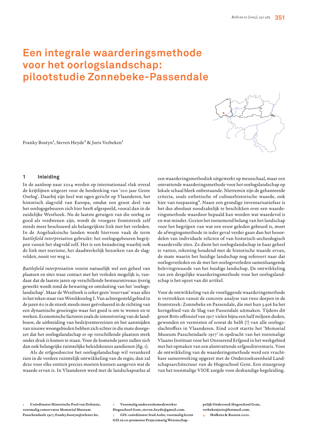 Pilootstudie Zonnebeke-Passendale