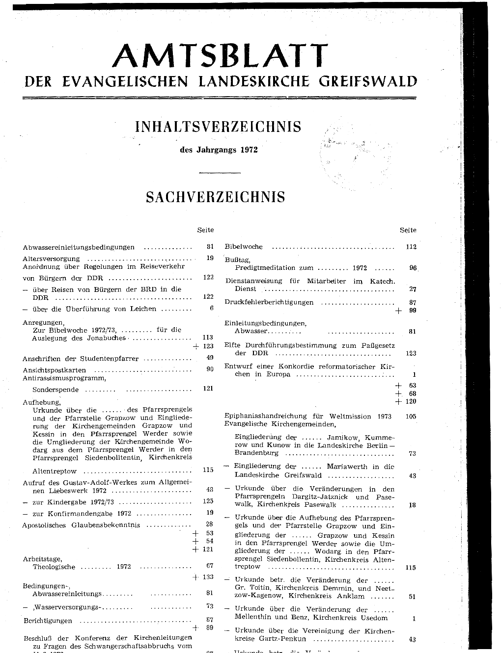 Amtsblatt Der Evangelischen Landeskirche Greifswald