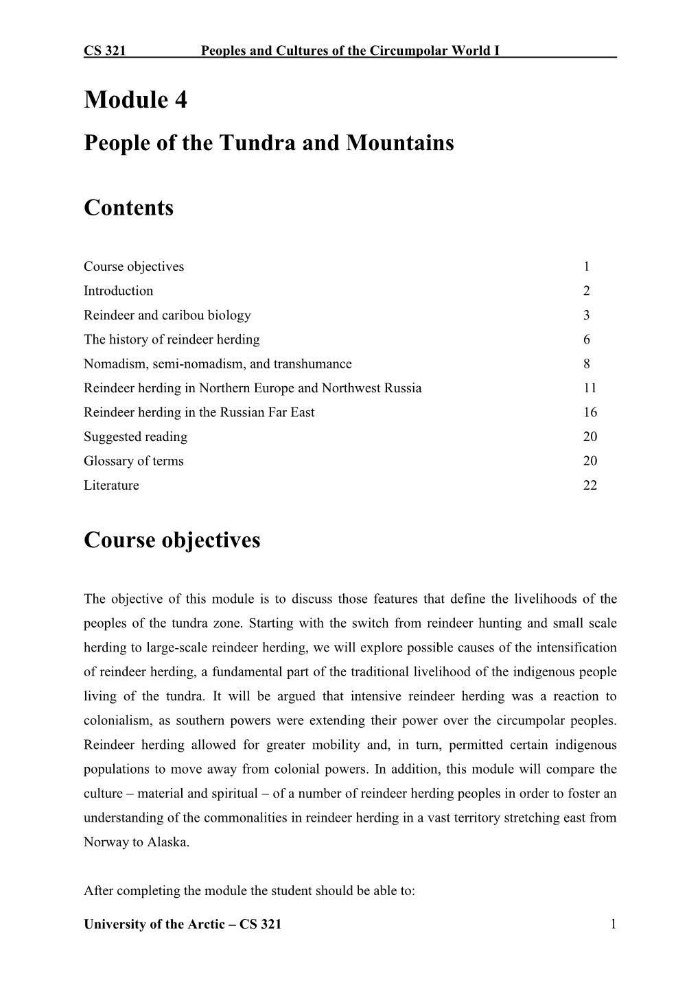 Module 4: People of the Tundra and Mountains