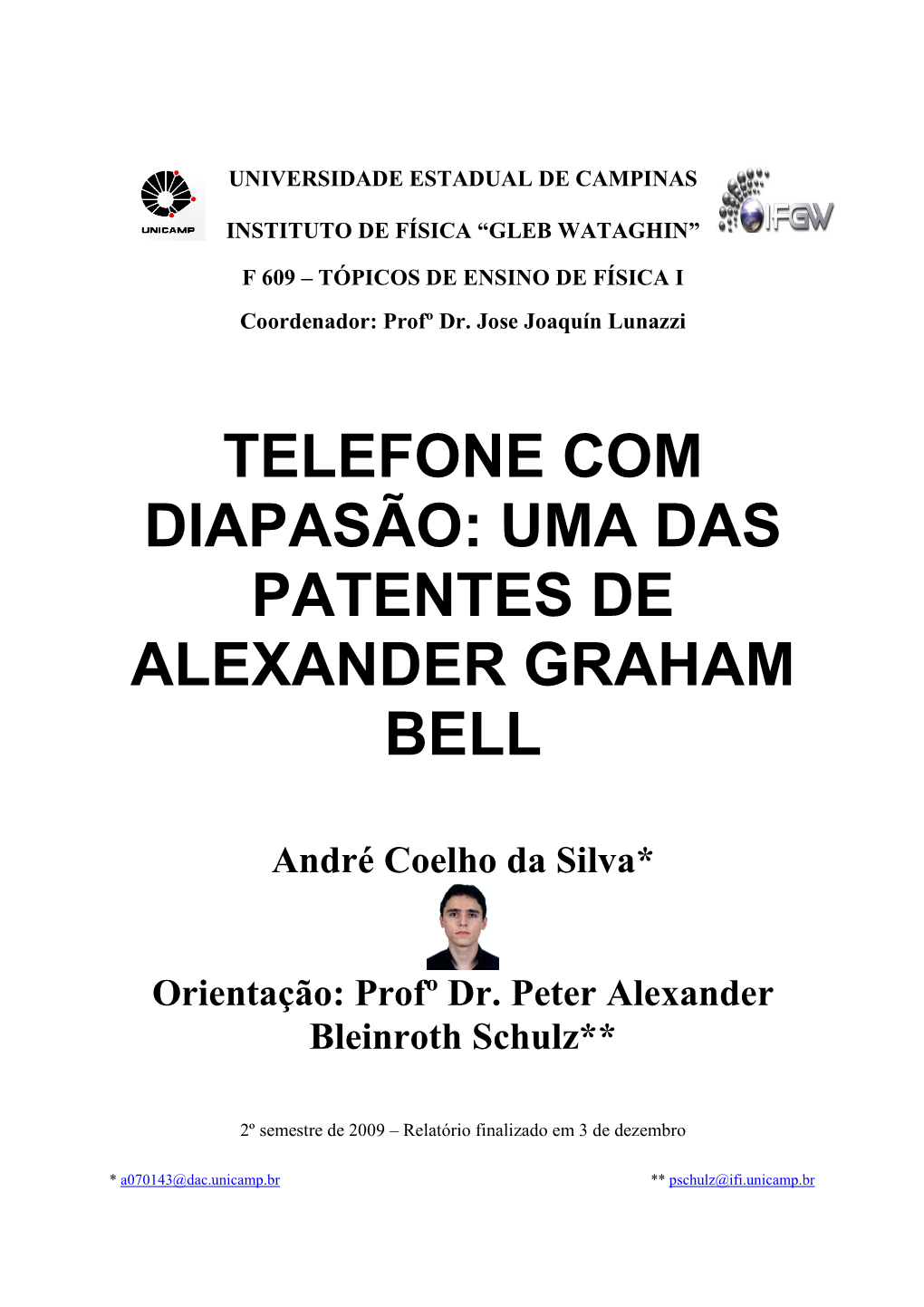 Uma Das Patentes De Alexander Graham Bell